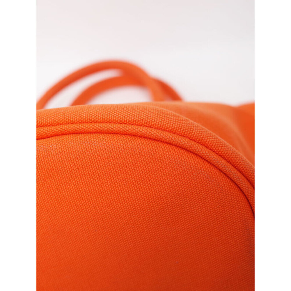 Prada Canapa Logo Print Canvas Tote Bag 2way Orange - Picture 8 of 9